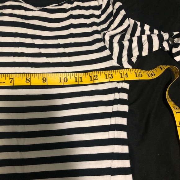 Couture Stripped Tunic/Long Top 3/4 Sleeve B/W Stripes LIKE NEW​ - Picture 4 of 5